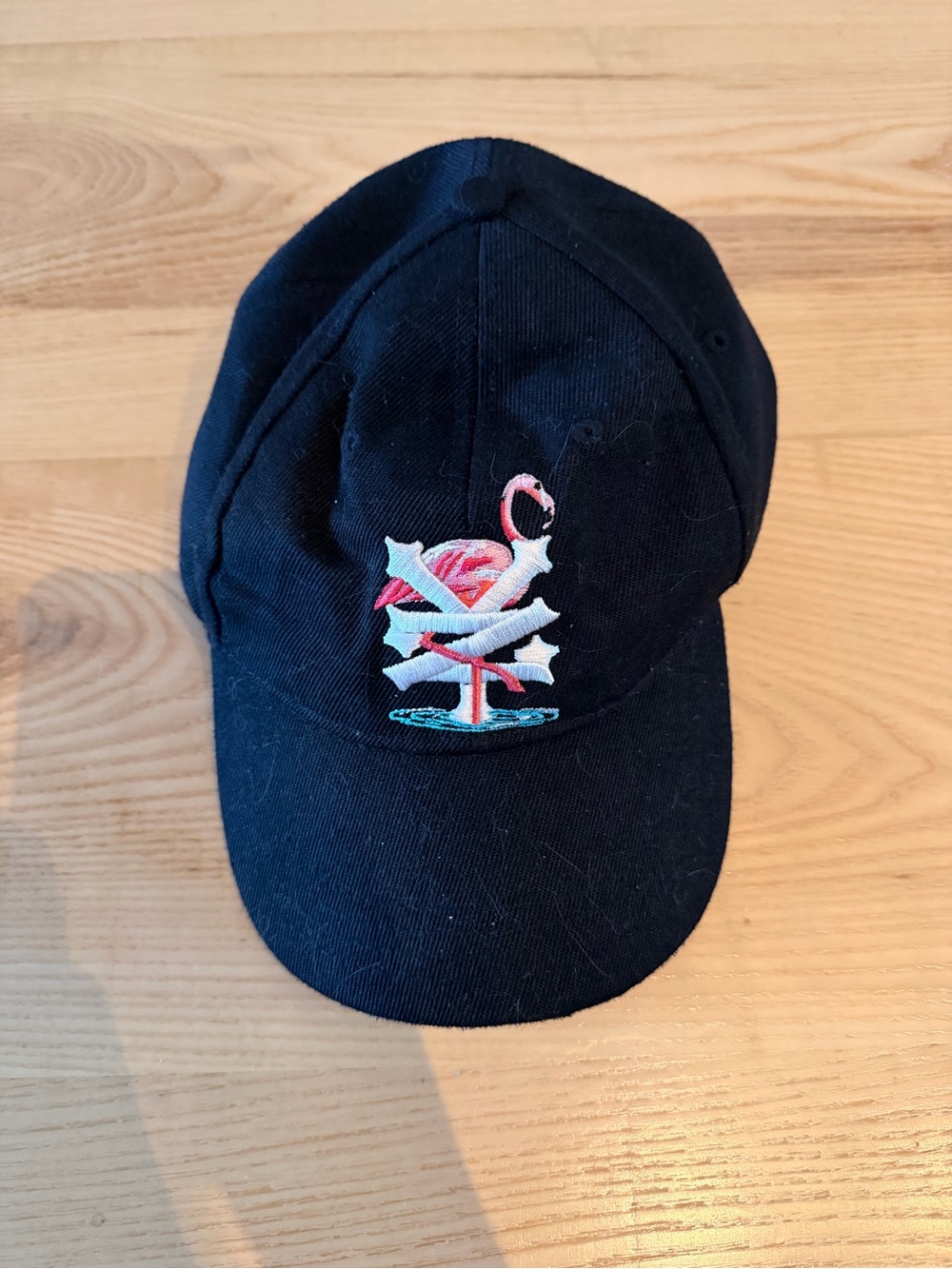 Zoo York Black Cap with Pink Flamingo Embroidery